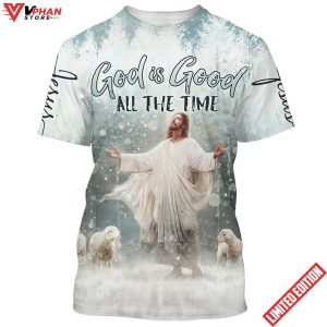 Jesus Lambs God Is Good All The Time 3D All Over Printed Shirt 1