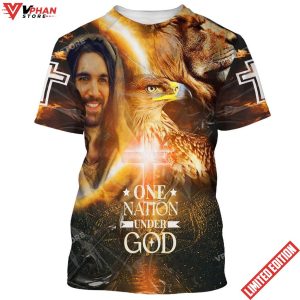 Jesus Laugh One Nation Under God 3d All Over Print Shirt 1