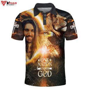 Jesus Laugh One Nation Under God Religious Christian Polo Shirt Shorts 1