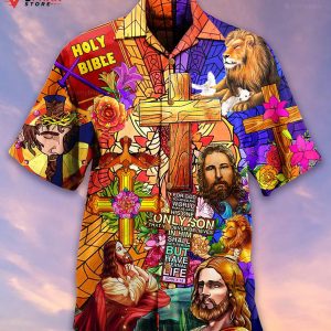 Jesus Lion And Flowers Cool Tropical Outfit Christian Hawaiian Shirt 1