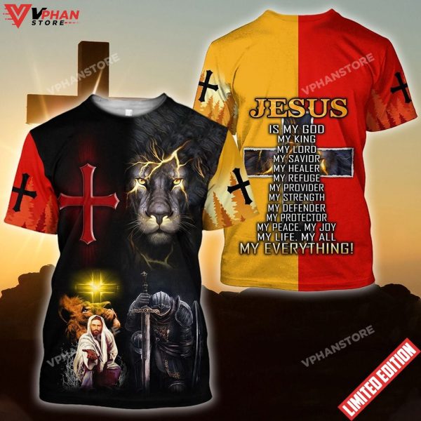 Jesus Lion And Knight Templar Jesus Unisex Shirt