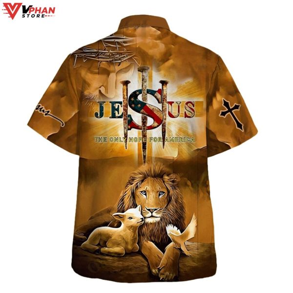 Jesus Lion And Lamb Tropical Outfit Christian Hawaiian Shirt