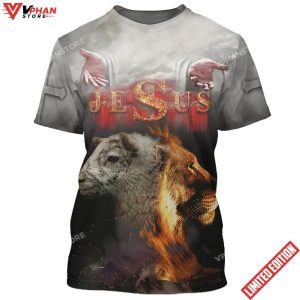 Jesus Lion And Sheep 3D All Over Printed Shirt 1