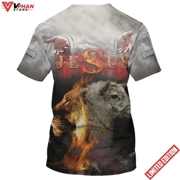 Jesus Lion And Sheep 3D All Over Printed Shirt