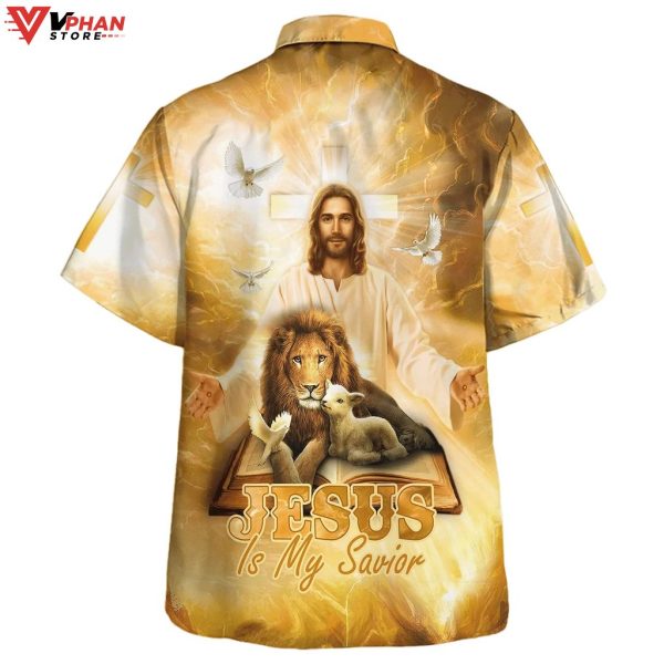 Jesus Lion And The Lamb Jesus Is My Savior Tropical Outfit Hawaiian Shirt
