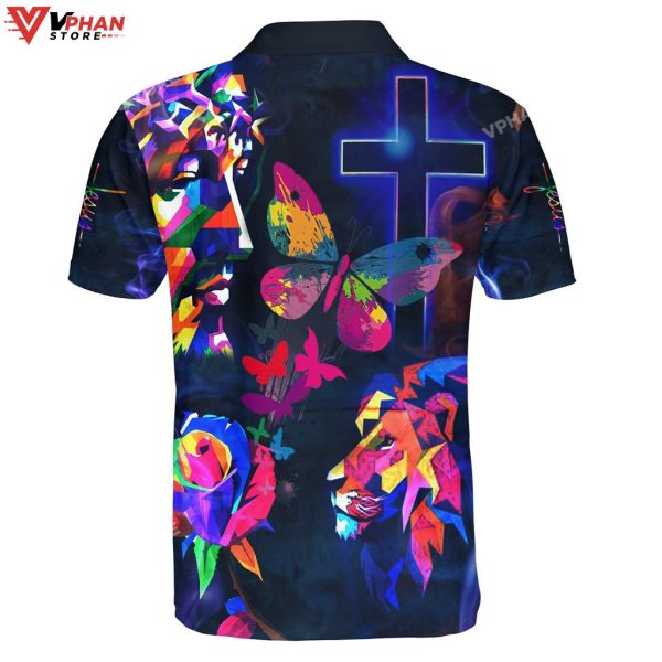 Jesus Lion Butterfly Religious Easter Gifts Christian Polo Shirt & Shorts