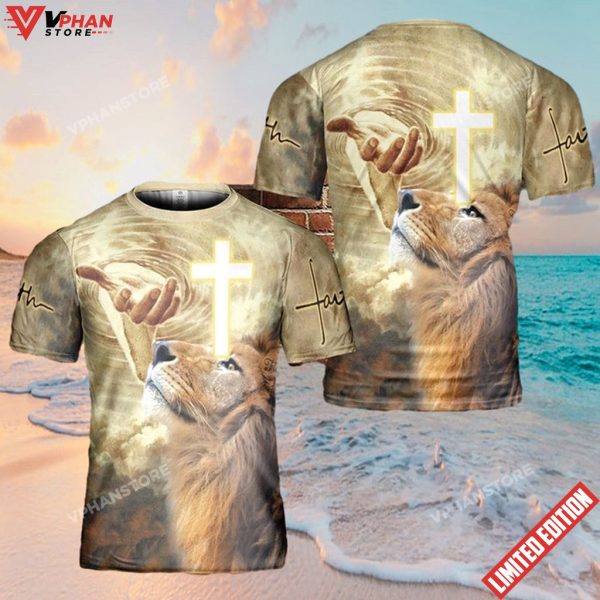 Jesus Lion Cross Christian Shirt For Men Women