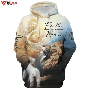 Jesus Lion Faith Over Fear Christ Hoodie 1