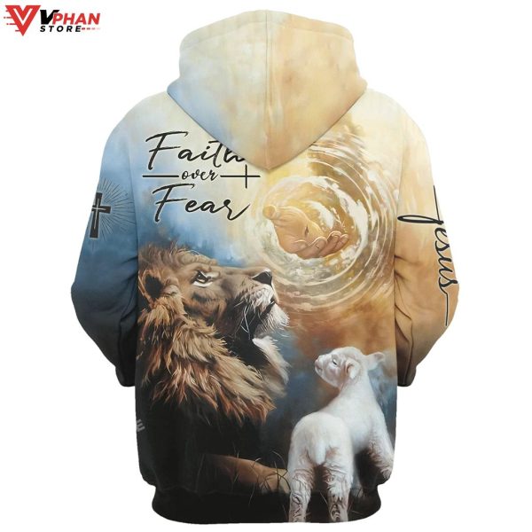 Jesus Lion Faith Over Fear Christ Hoodie