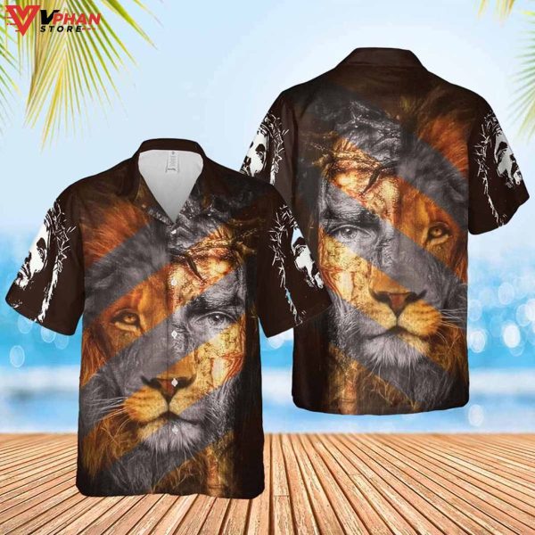 Jesus Lion Hawaiian Outfit Christian Gift Ideas Easter Hawaiian Shirt