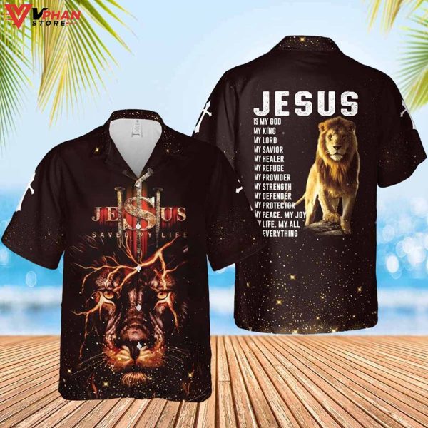 Jesus Lion Jesus Is My God Jesus Christian Gifts Hawaiian Aloha Shirt