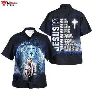 Jesus Lion Jesus Is My God My King My Lord Hawaiian Aloha Shirt 1