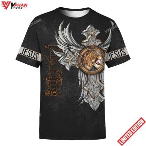 Jesus Lion King Angel Wing Tattoo 3d Shirt 1