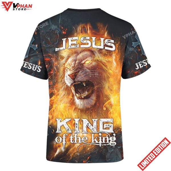 Jesus Lion King Of The Kings Burning Rose 3d Shirt