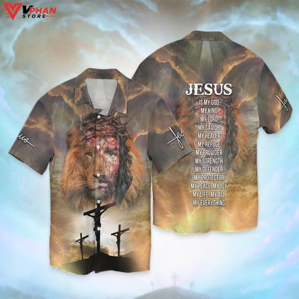 Jesus Lion My Everything My God My King Christian Hawaiian Shirt