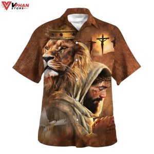 Jesus Lion Of Judah Tropical Outfit Christian Gift Ideas Hawaiian Shirt 1