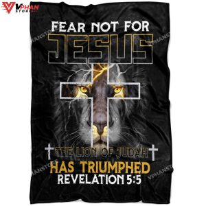 Jesus Lion Revelation 55 Religious Gift Ideas Bible Verse Blanket 1