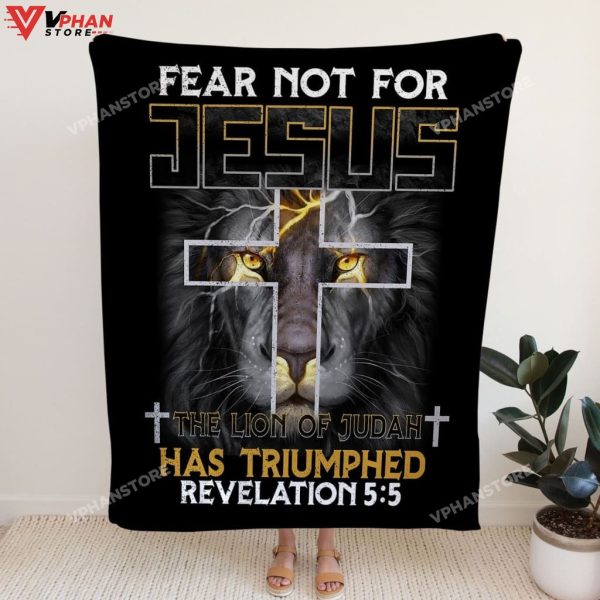 Jesus Lion Revelation 55 Religious Gift Bible Verse Blanket