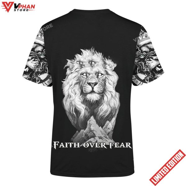 Jesus Lion Tattoo Faith Over Fear 3d Unisex Shirt