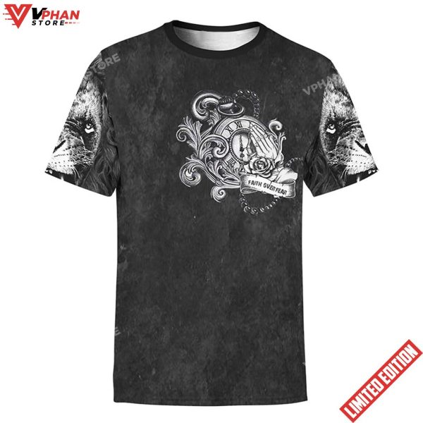 Jesus Lion Tattoo No Longer A Slave To Fear Print Shirt