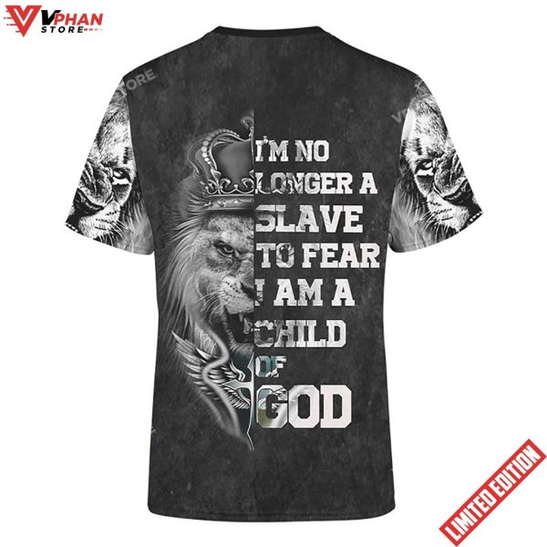 Jesus Lion Tattoo No Longer A Slave To Fear Print Shirt