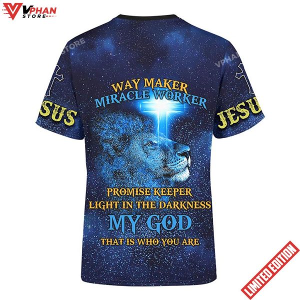 Jesus Lion Way Maker Miracle Worker 3d Shirt