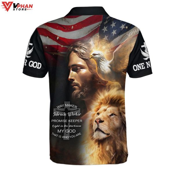 Jesus Lion Way Maker Miracle Worker Promise Christian Polo Shirt & Shorts