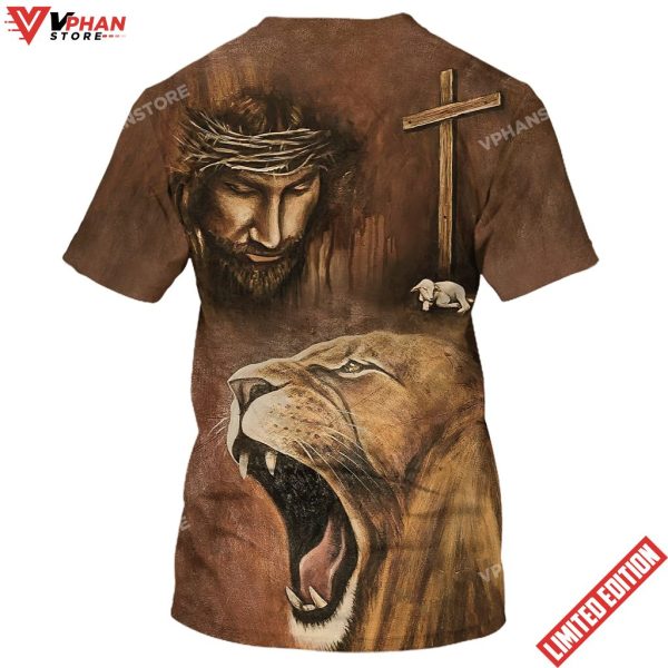 Jesus Lion With The Lamb All Over Printed Shirt for Men and Women