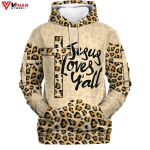 Jesus Loves Yall Cross Leopard Skin Pattern Hoodies 1