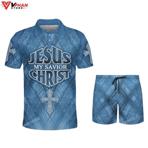 Jesus My Savior Christ Cross Religious Gifts Christian Polo Shirt & Shorts