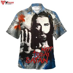 Jesus Not Today Satan Tropical Outfit Christian Gift Ideas Hawaiian Shirt 1