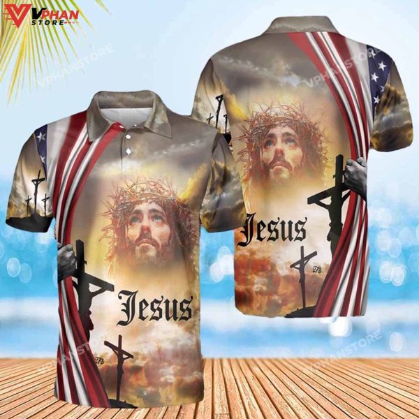 Jesus On The Cross Religious Easter Gifts Christian Polo Shirt & Shorts