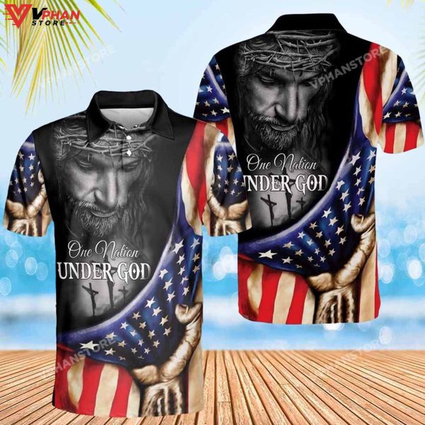 Jesus One Nation Under God Religious Gifts Christian Polo Shirt & Shorts