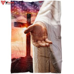 Jesus Outstretched Hands Saves Gift Ideas For Christians Jesus Blanket 1