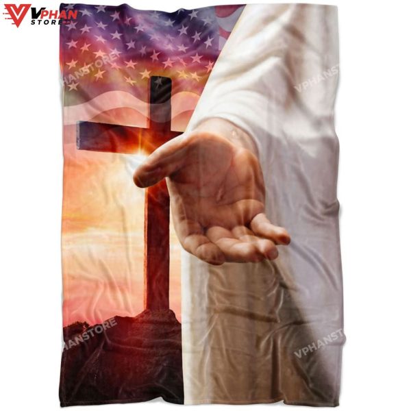 Jesus Outstretched Hands Saves Gift Ideas For Christians Jesus Blanket