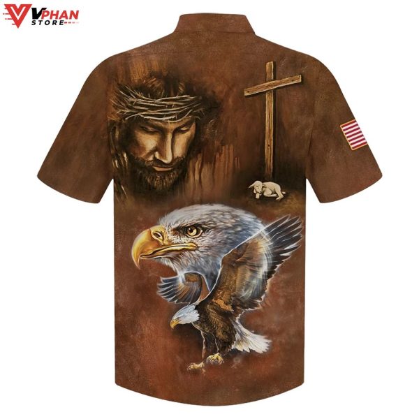 Jesus Patriotic Eagle Tropical Outfit Christian Gift Ideas Hawaiian Shirt