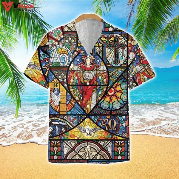 Jesus Pattern Jesus Tropical Outfit Christian Gift Ideas Hawaiian Shirt