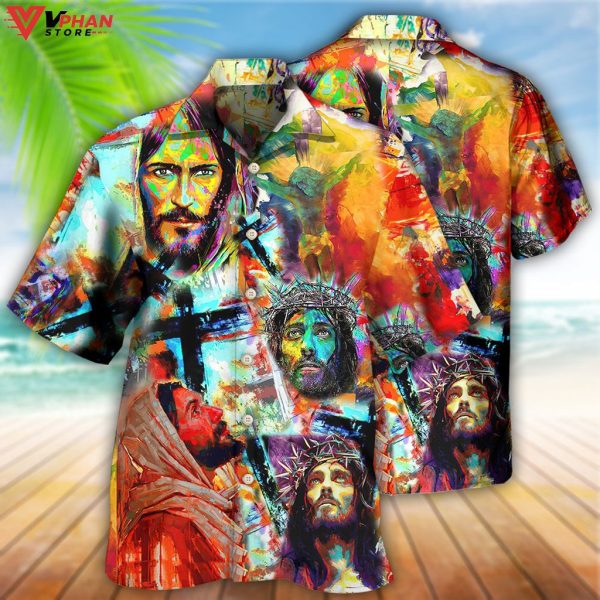 Jesus Peace Life Color Tropical Outfit Christian Gift Ideas Hawaiian Shirt