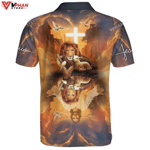Jesus Picture And Lion Dove Religious Gifts Christian Polo Shirt & Shorts