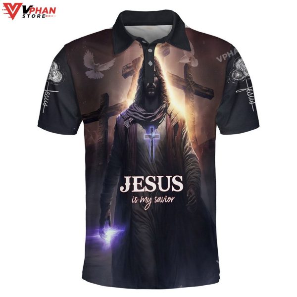 Jesus Picture Is My Savior Religious Gifts Christian Polo Shirt & Shorts