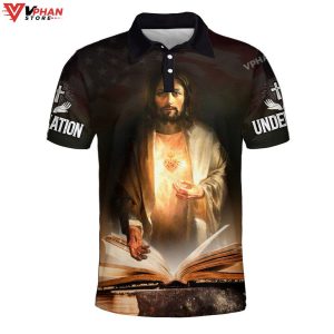 Jesus Picture One Nation Under God Christian Polo Shirt Shorts 1