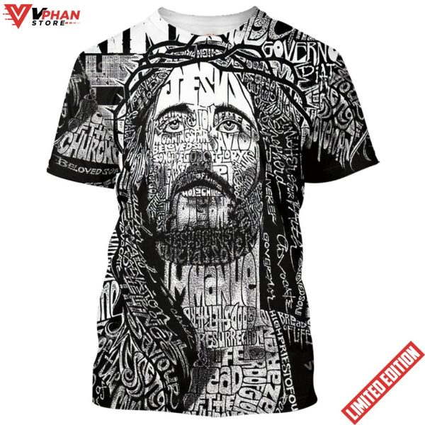 Jesus Portrait Christian T Shirt For Men And Women