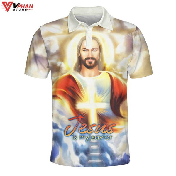Jesus Potrait Is My Savior Religious Gifts Christian Polo Shirt & Shorts