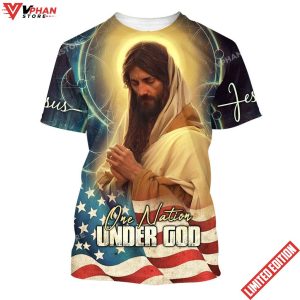 Jesus Pray One Nation Under God 3d All Over Print Shirt 1