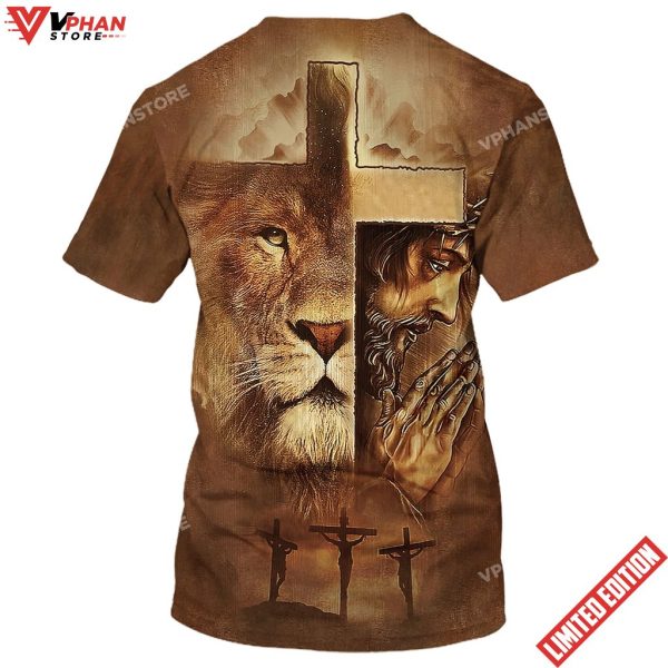 Jesus Prayer Lion Of Judah Cross 3d Shirt