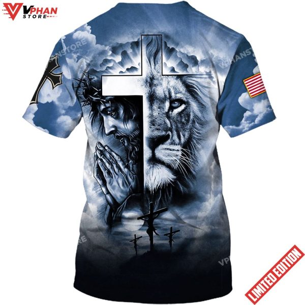 Jesus Prayer The Lion Of Judah Cross 3d Shirt