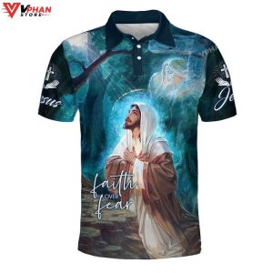 Jesus Praying In The Forest Easter Gifts Christian Polo Shirt Shorts 1