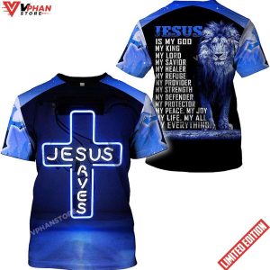 Jesus Saved Jesus Is My God Lion All Over Printed 3D T Shirt 1