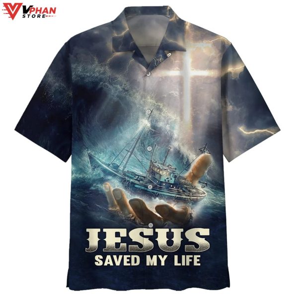 Jesus Saved My Life Christian Gift Ideas Hawaiian Summer Shirt