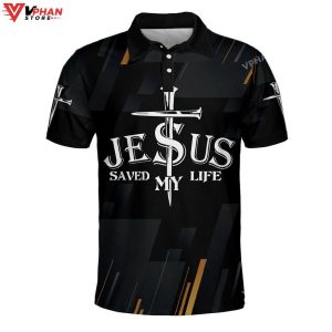 Jesus Saved My Life Cross Easter Gifts Christian Polo Shirt Shorts 1